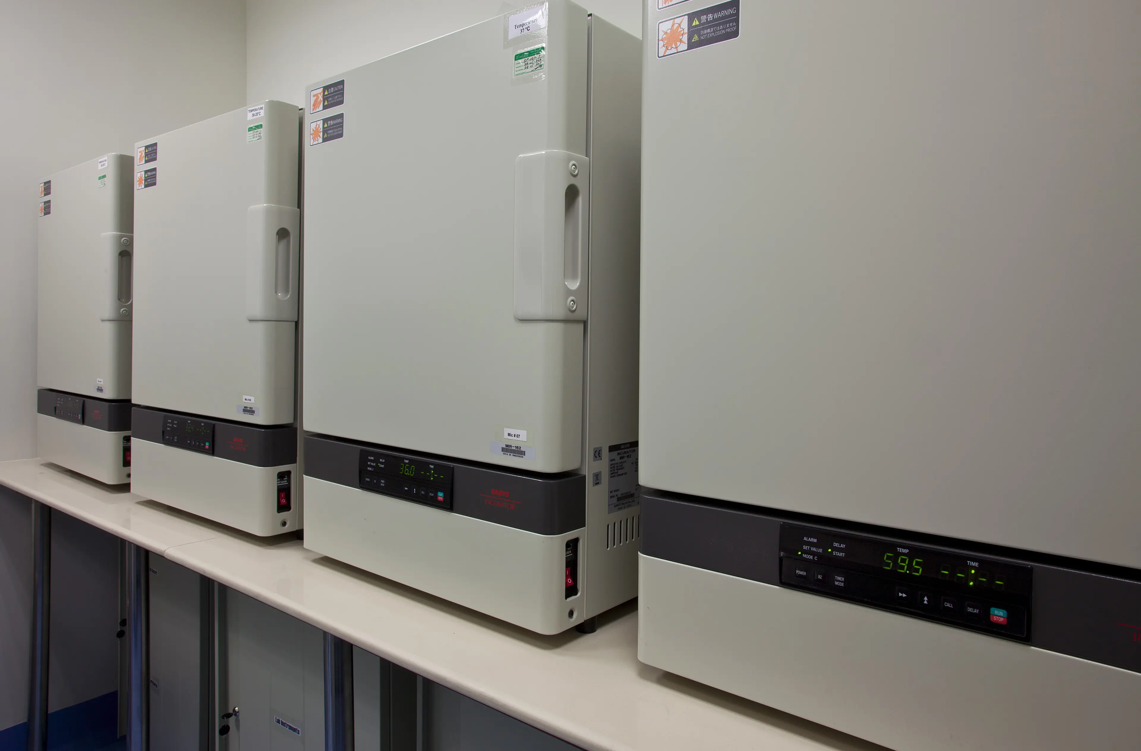 Laboratory incubators used for quality control testing